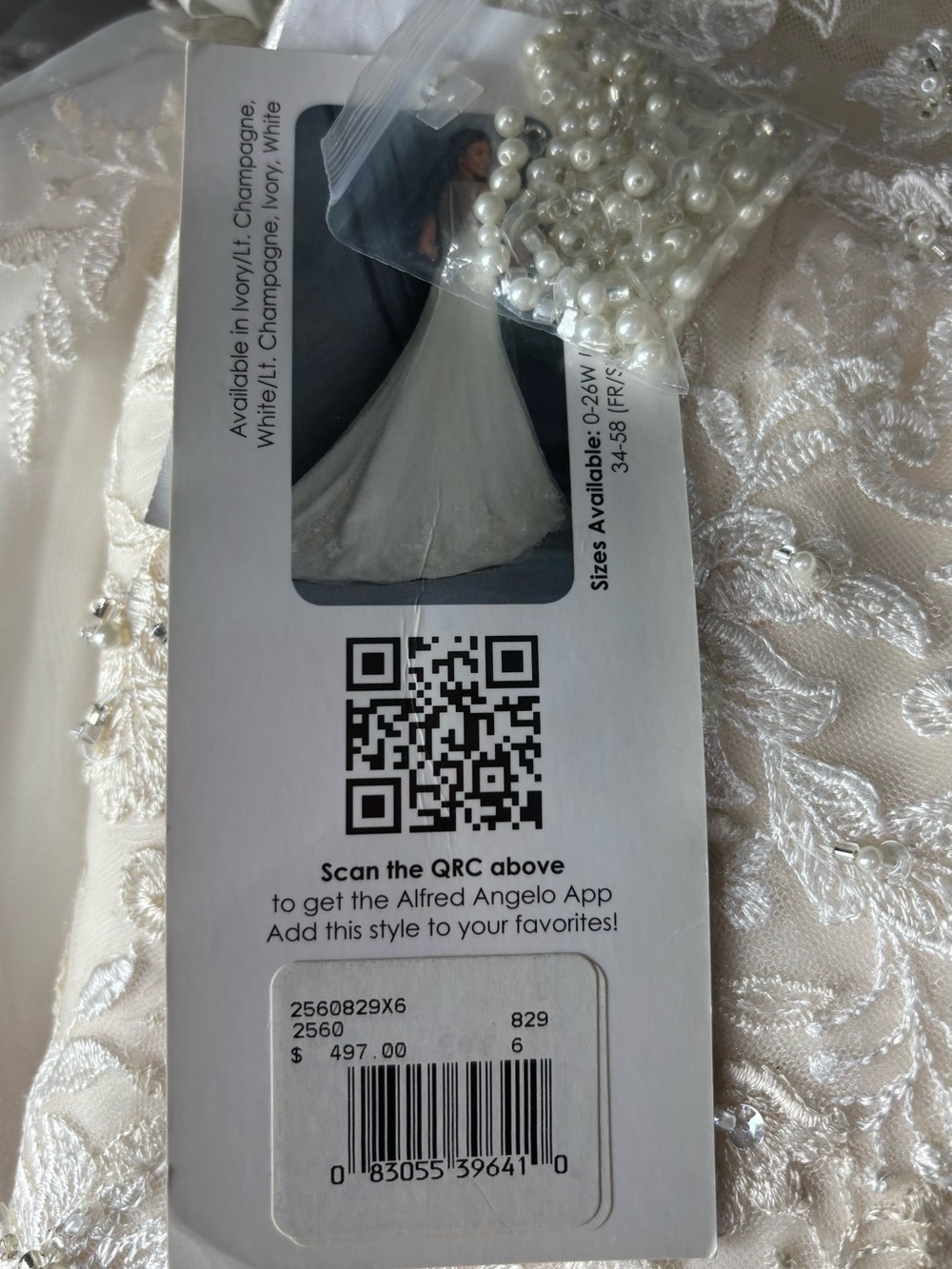 NWT Alfred Angelo Ivory and Cream Lace Beaded Wedding Bridal Gown Dress 6 - Picture 12 of 12
